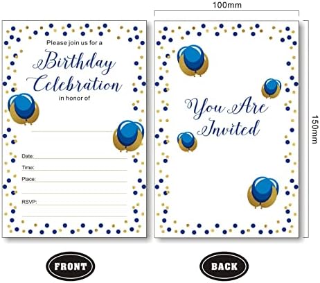 Shiningwise Royal Blue Birthday Invitations 25 Pack