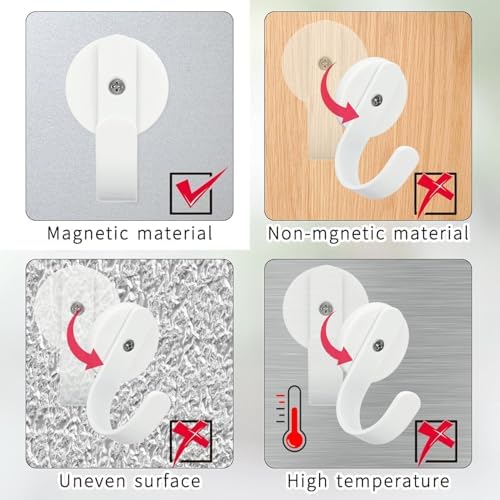 2 Pack Magnetic Wreath Hanger for Metal Doors Black and White