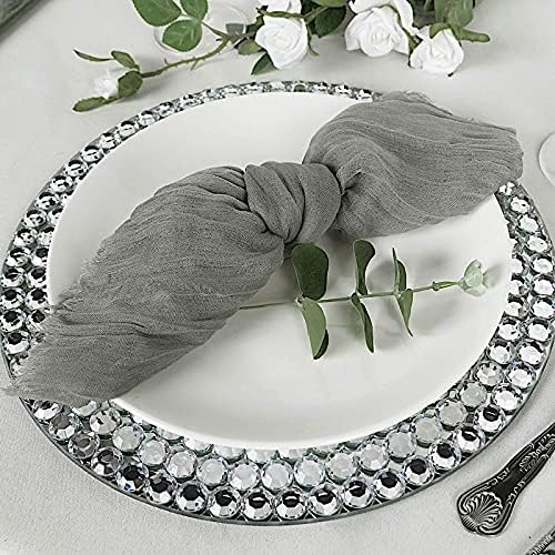 5 Gray Cheesecloth Napkins for Events and Parties