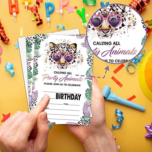Levitatinyear Animals Birthday Party Invitation Set