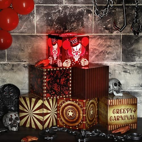 Wettarn 6 Pcs Halloween Circus Clown Decorations