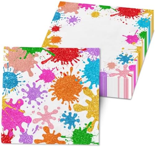 Art Paint Napkins 40Pcs Birthday Party Decorations