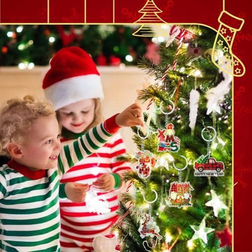 Kigeli 60 Pcs Christmas Keychains Bulk Set