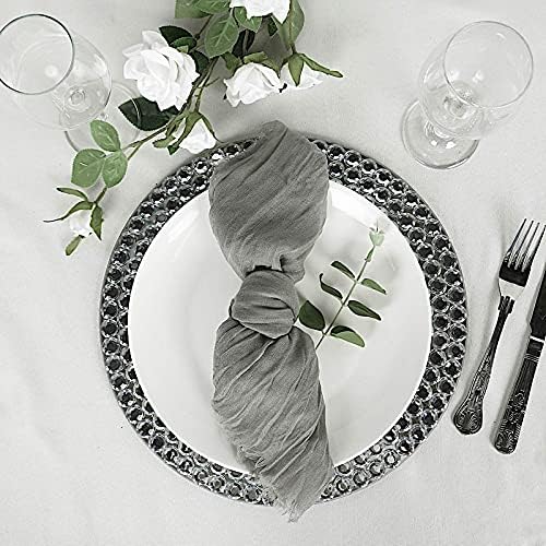 5 Gray Cheesecloth Napkins for Events and Parties