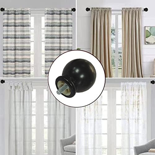 4 Pcs Plastic Curtain Rod Finials with M5 Thread 1
