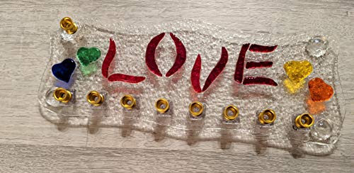 Burning Love LGBTQ Glass Candleholder by YafitGlass
