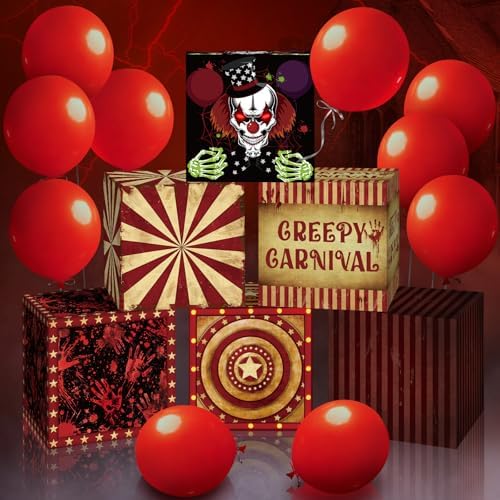 Wettarn 6 Pcs Halloween Circus Clown Decorations