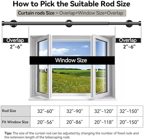 Heavy Duty Curtain Rods 1 Inch Diameter 60 lbs Capacity