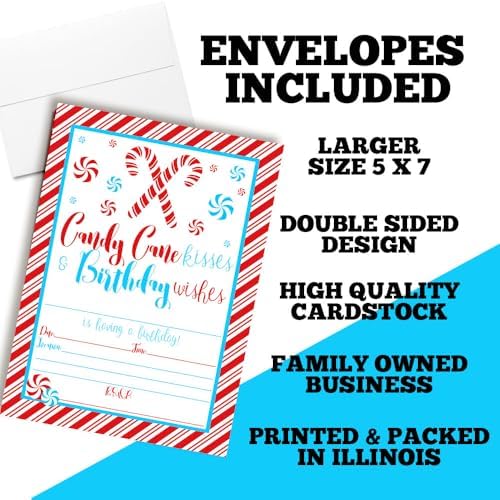 Christmas Invitations with Envelopes 20 Pack 5x7 Double Sided