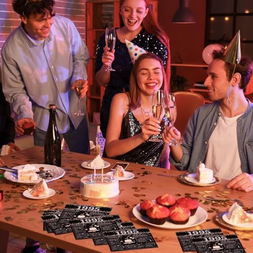 30th Birthday Napkins Set - 50 Pcs Black Rose Gold Design