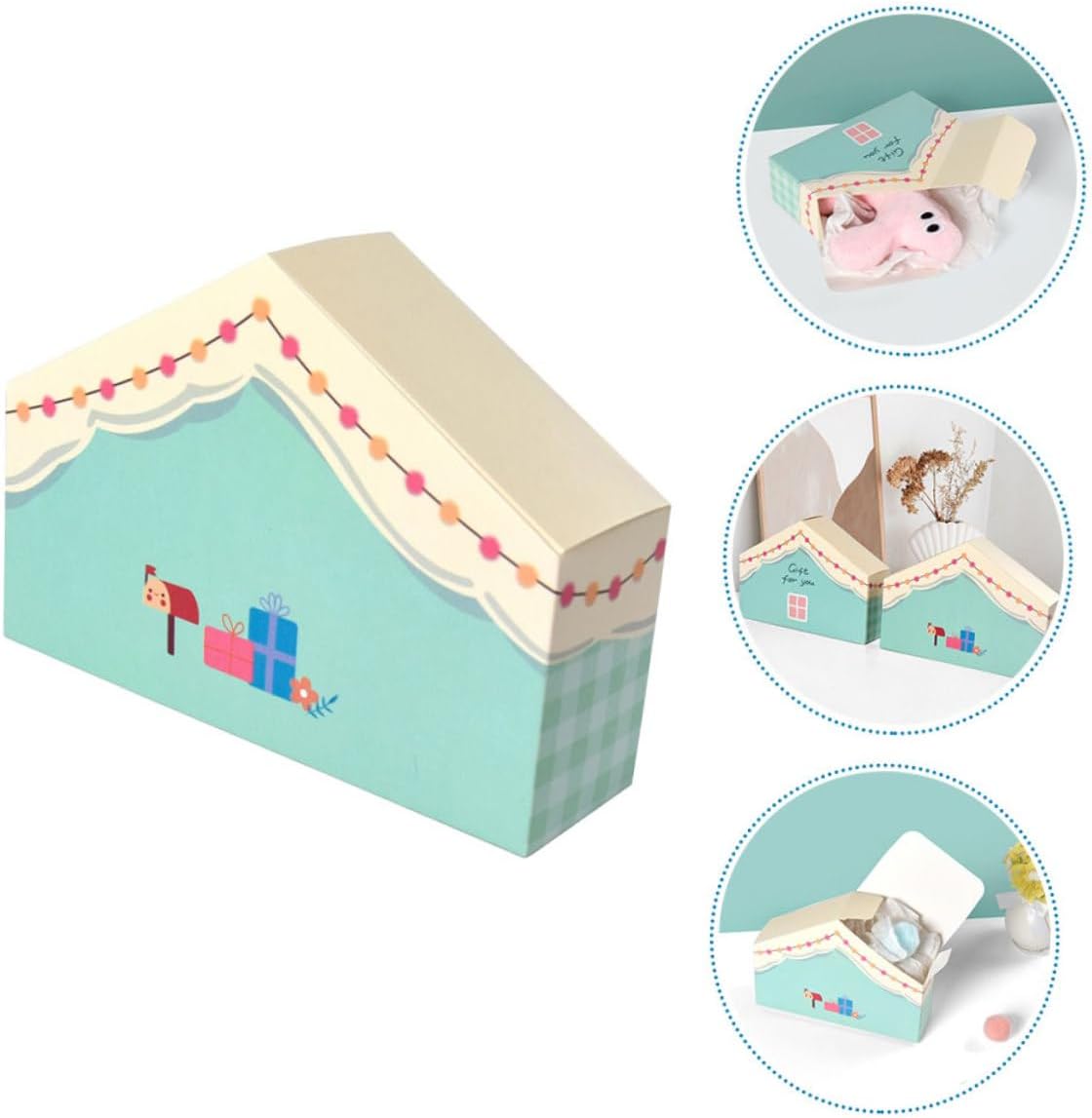 10pcs House Shaped Party Favor Boxes for Cookies Candy Treats