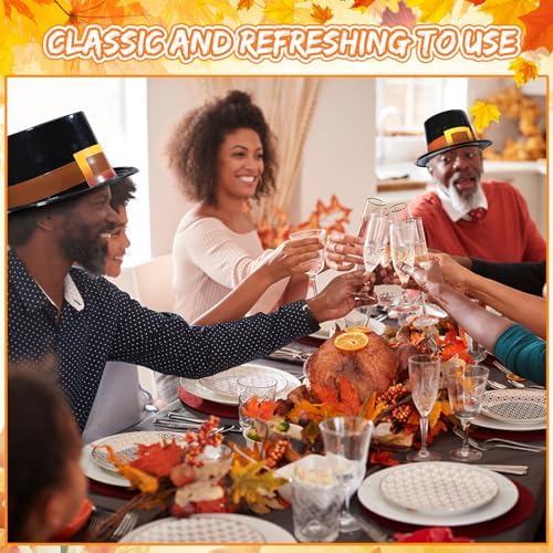 Liliful 4 Pcs Thanksgiving Pilgrim Hats Cosplay Costume Accessory for Adults