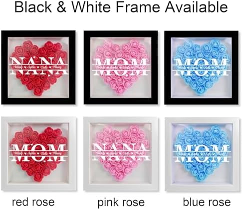 Artsadd Personalized Mom Rose Shadow Box Frame with Name
