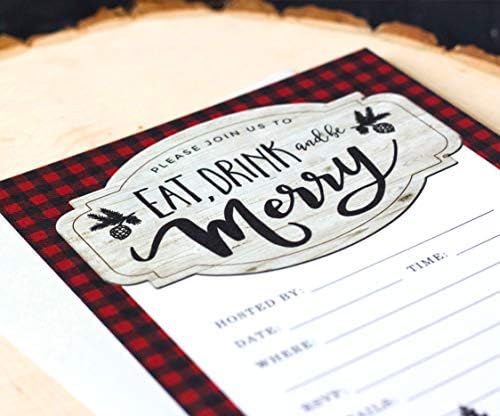 Palmer Street Press Christmas Party Invitations Eat Drink Be Merry Set of 12