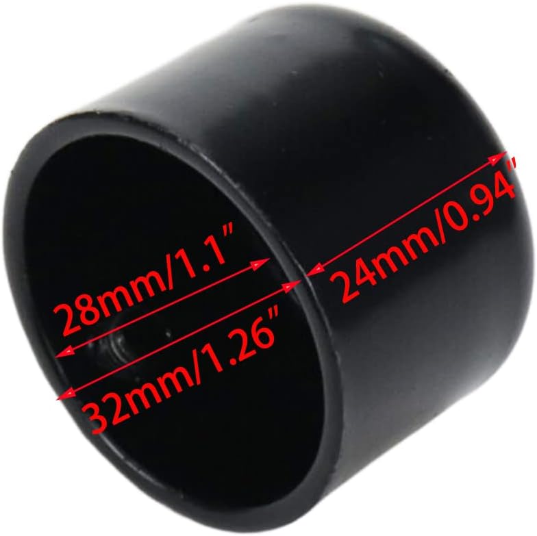 10 Pcs Black Curtain Rod Finials with Screws 24x32mm Round End Caps