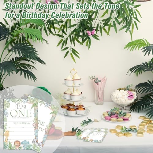 Wild One Birthday Invitations 20 Pieces with Envelopes