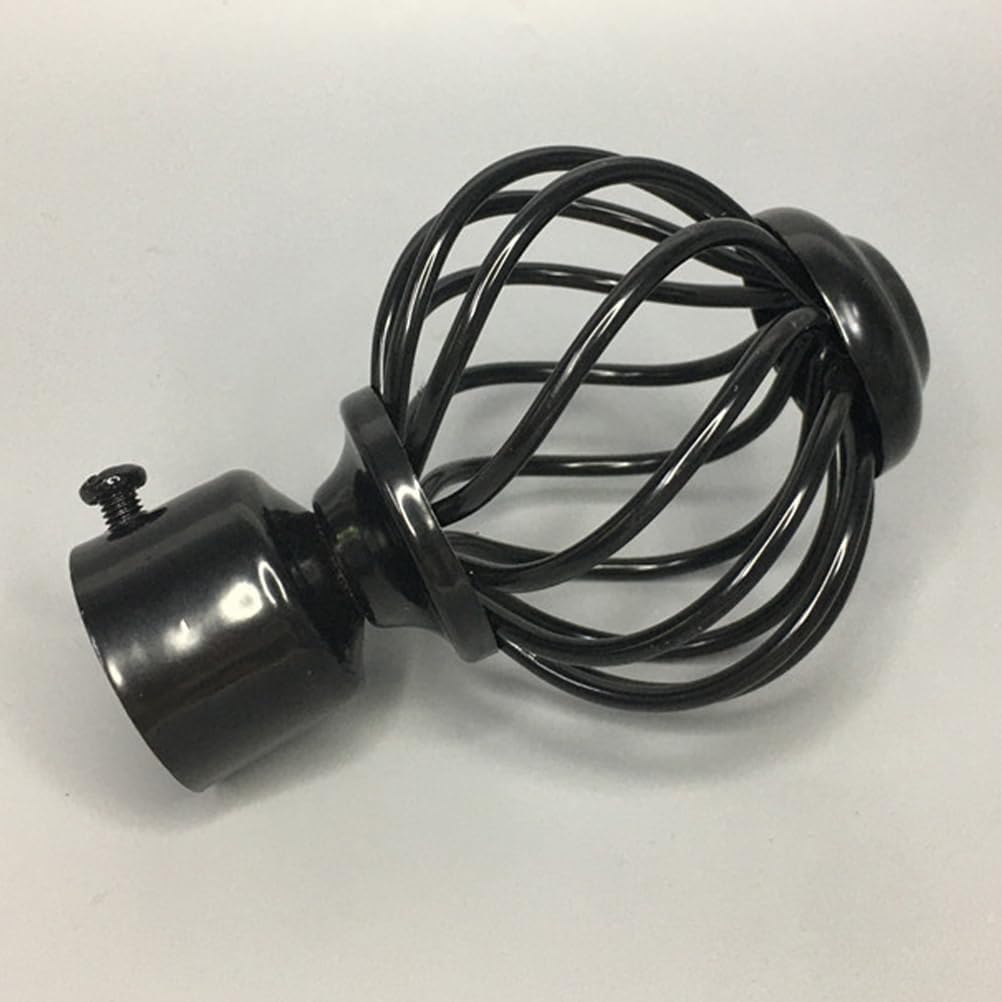 MAGICLULU 2pcs Round Curtain Rod Finials Black