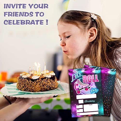 Roller Skate Birthday Invites For Teens 20 Pack