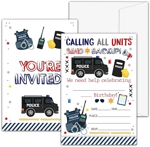 Valucise Police Birthday Invitations For Boys