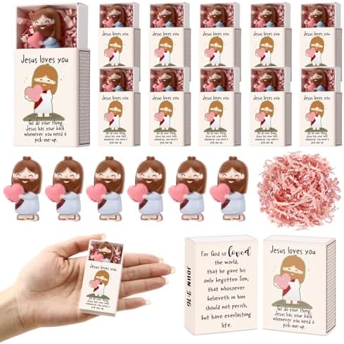 Wettarn Mini Jesus Figurines with Storage Box