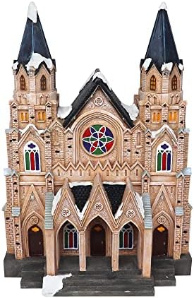 Christmas Village Cathedral - Lighted Musical Resin Collectible Display