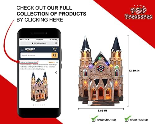 Christmas Village Cathedral - Lighted Musical Resin Collectible Display