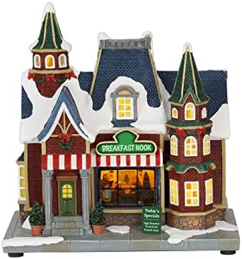 Moments In Time Resin Christmas Village Building with LED Lights and Music