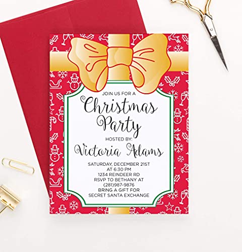 Personalized Christmas Party Invites with Envelopes 1