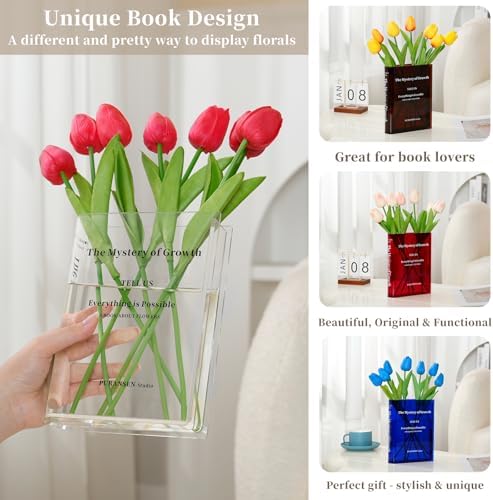 Puransen Clear Bookend Vase for Flowers