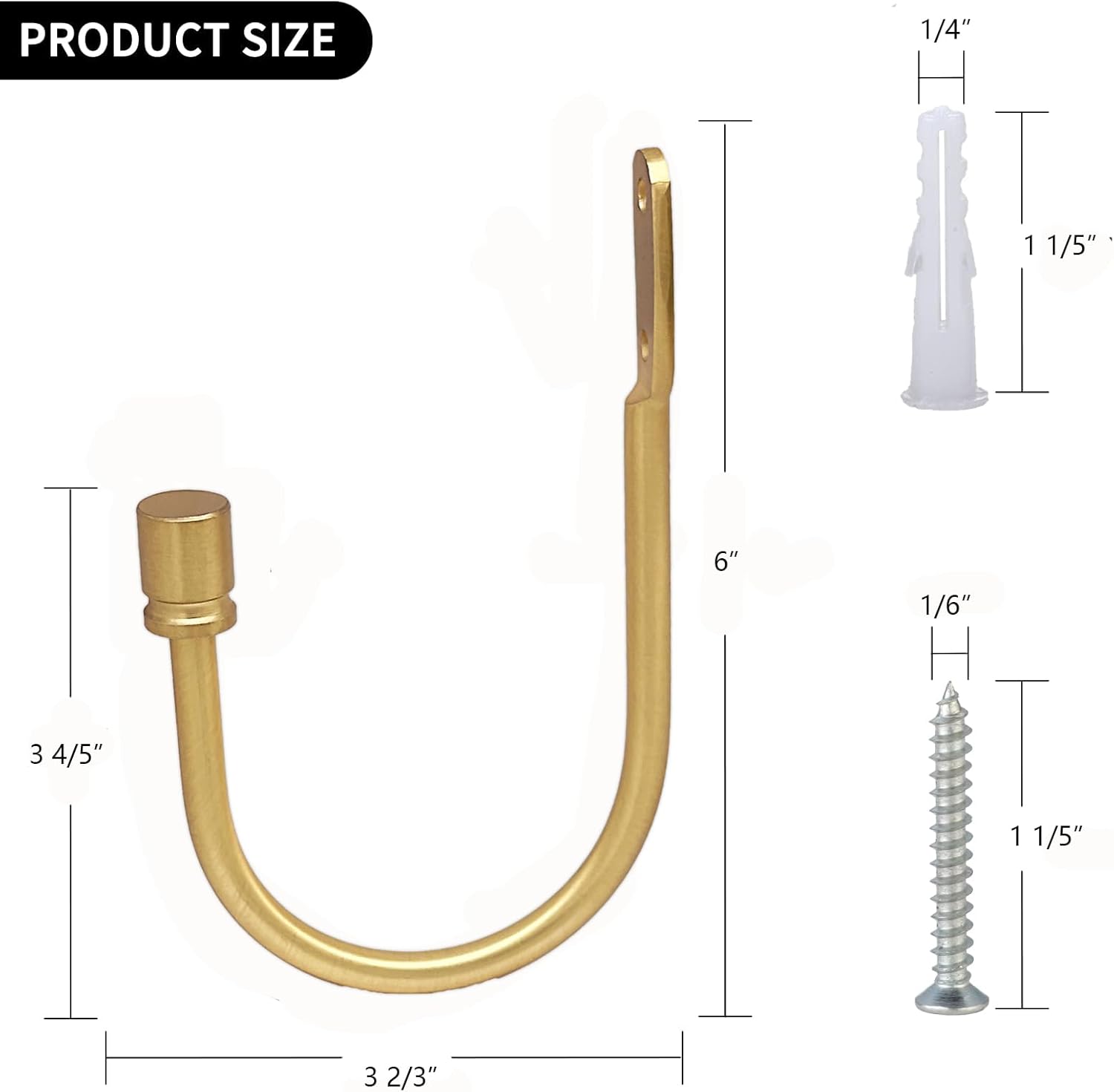 2 PCS Dark Gold Metal Curtain Holdbacks with Hooks and Finials