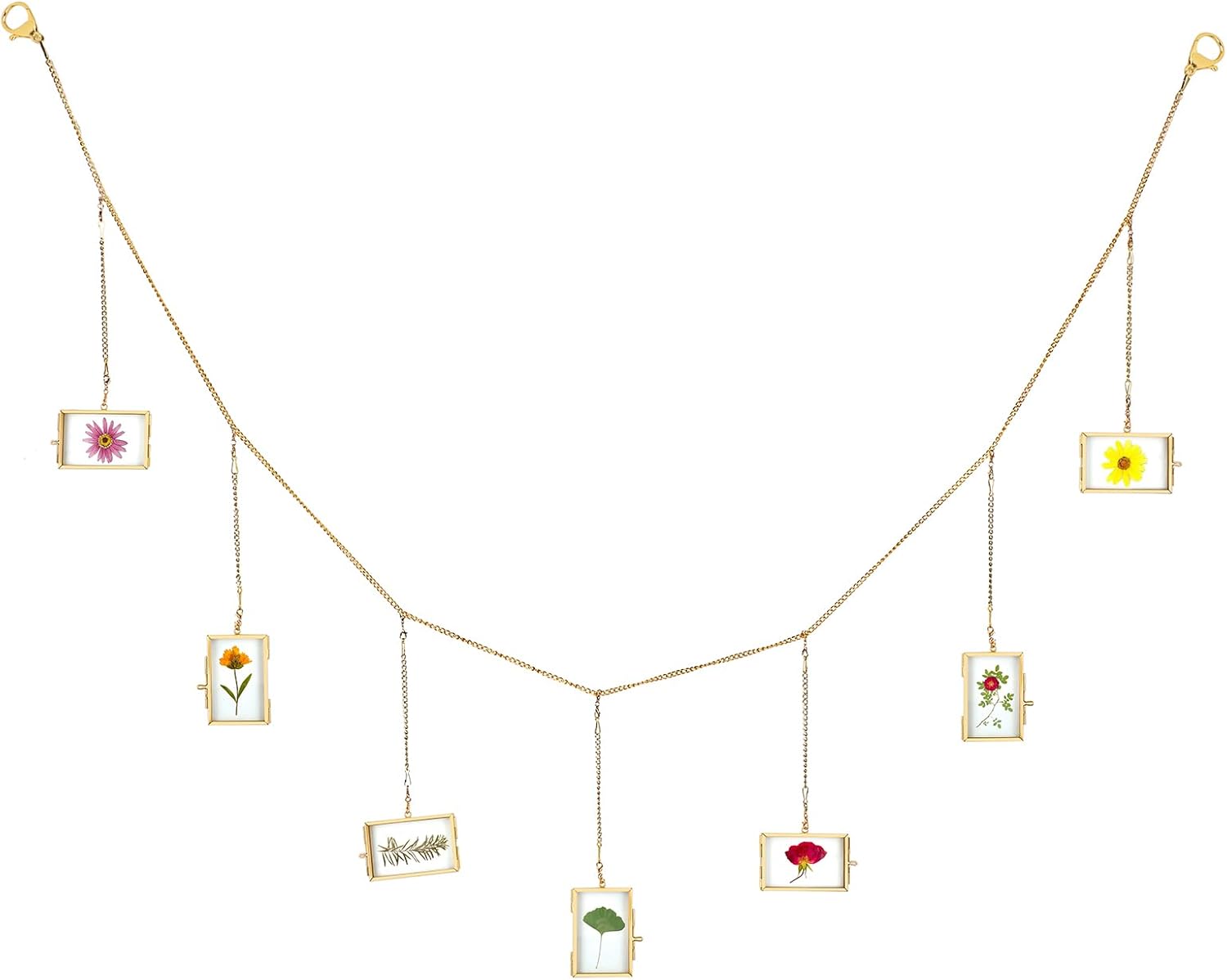 JUXYES Set of 7 Brass Wall Frames for Pressed Flowers
