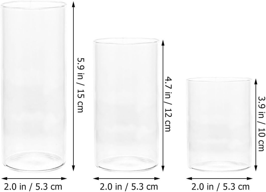 Cabilock Candle Cylinder Tube Cover Glass Shades for Wedding Banquet Centerpieces