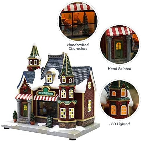 Moments In Time Resin Christmas Village Building with LED Lights and Music