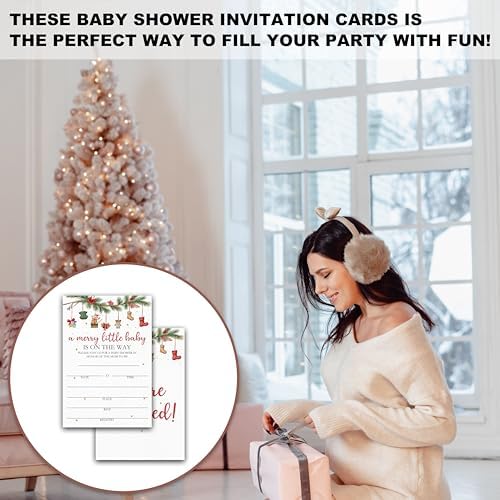 Winter Baby Shower Invitations for Boy Girl 25 with Envelopes