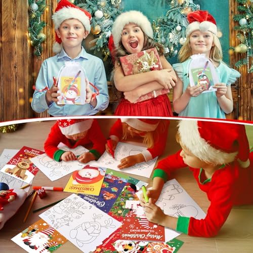 Zhanmai 48 Set Christmas Coloring Books Gift Pack