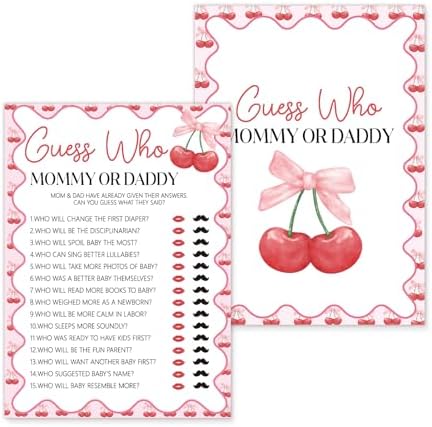 Hilarious Baby Shower Games Who Mommy or Daddy 25pcs