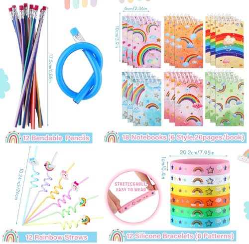 140 Pcs Rainbow Party Favors Set for Kids
