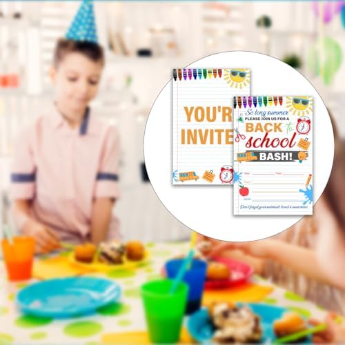 Back to School Party Invites with Envelopes Pack of 20
