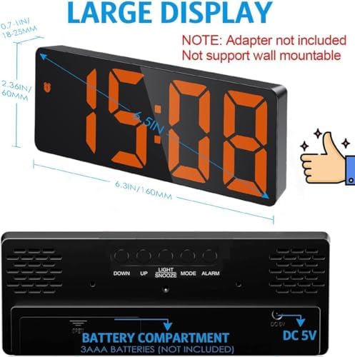 AMIR Digital Alarm Clock with LED Display and Voice Control
