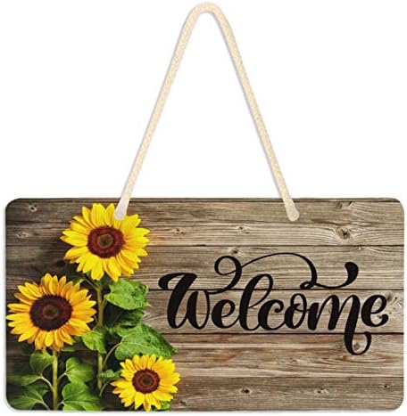 Vdsrup Vibrant Sunflowers Door Sign Wall Hanging Decor