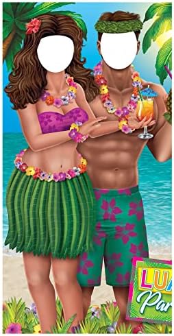 Beistle Life-Size Tropical Couples Photo Booth Prop