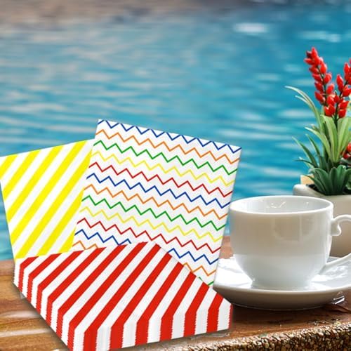 40Pcs Colorful Rainbow Napkins for Birthday Parties