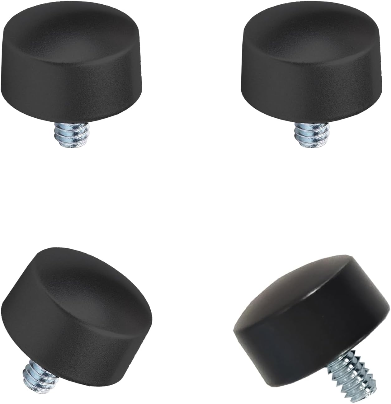 4 Pcs Black Plastic Curtain Rod Finials for 34 Inch Rods