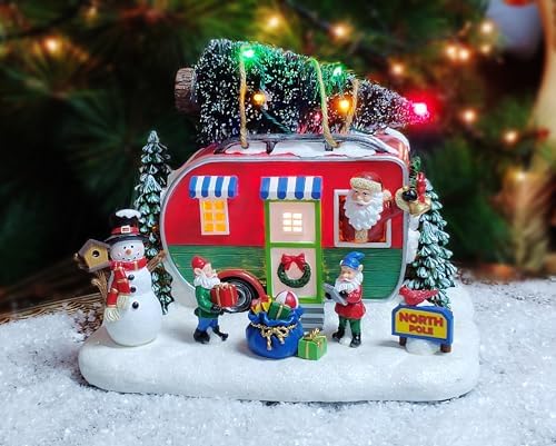 Moments in Time 73 Inch Santas Trailer LED Music Decor