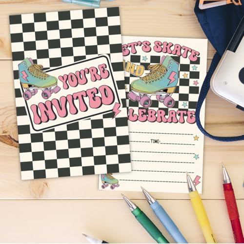 Roller Skate Birthday Invitations 30-Pack