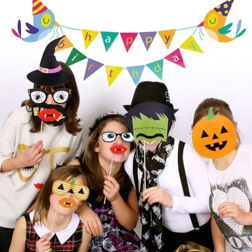 Halloween Photo Booth Props Set 22Pcs for Kids Adults