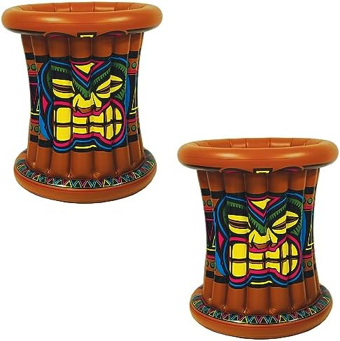 Beistle 2 Piece Inflatable Tiki Coolers Hawaiian Theme