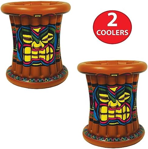 Beistle 2 Piece Inflatable Tiki Coolers Hawaiian Theme