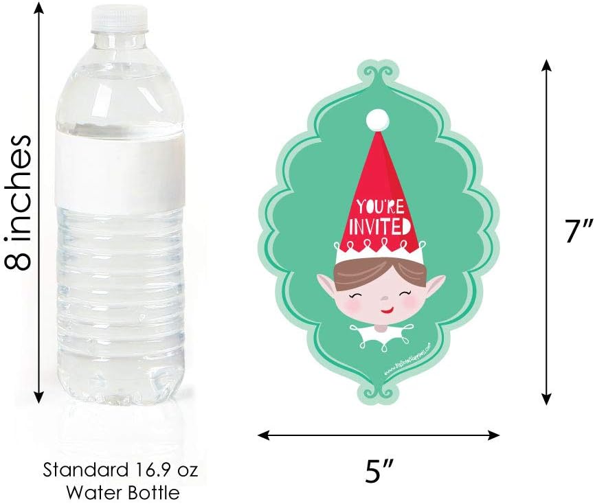 Big Dot of Happiness Elf Squad Fill-In Invitations Set of 12
