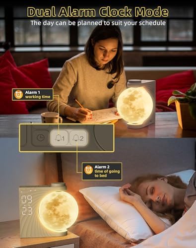 INSSISAIN Sunrise Alarm Clock with Moon Lamp and Nature Sounds